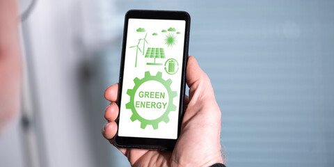 Poster - Green energy concept on a smartphone