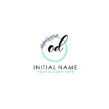 Fototapeta Pokój dzieciecy - OD Initial letter handwriting and signature logo. Beauty vector initial logo .Fashion  boutique  floral and botanical