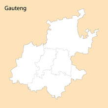 High Quality Map Of Gauteng Is A Region Of South Africa