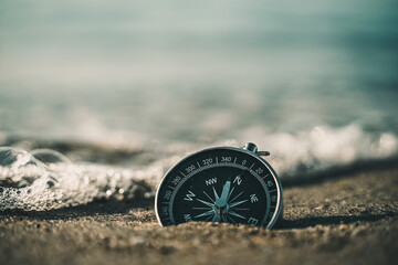 compass on the sand