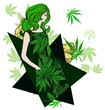 Woman dressed cannabis clothes