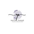 RP Luxury initial handwriting logo with flower template, logo for beauty, fashion, wedding, photography