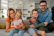 © NDABCREATIVITY - Happy family having fun and spending time together at home