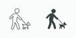 © Ruxsare - man, pedestrian, walk, dog vector icon symbol isolated