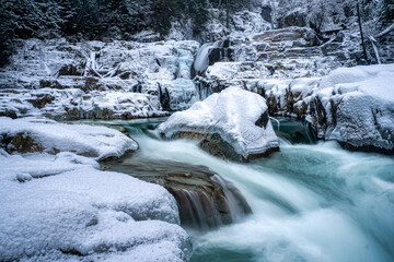 Wall Mural - Winter water fall - Myra Falls Strathcona Provincial Park