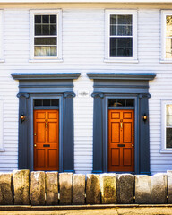 Poster - Photo of symmetrical building entrance doors