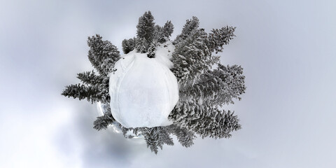 Wall Mural - little planet snow alps swizerland 3