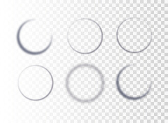 Wall Mural - Realistic round shadow with soft edges. Gray round shadows isolated on transparent background.