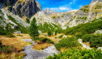 Wall Mural - Beautiful valley in High Tatras mountains, Slovakia