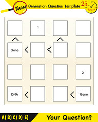 Wall Mural - Physics, dna and genetic code, next generation question template, exam question, eps