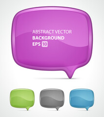 Wall Mural - abstract speech bubble template vector background. pink futuristic screen with green glass shiny liq