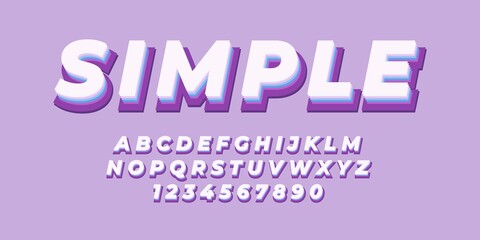 Wall Mural - purple simple text alphabet font effect with flat color