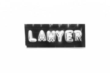 Canvas Print - Black color banner that have embossed letter with word lawyer on white paper background