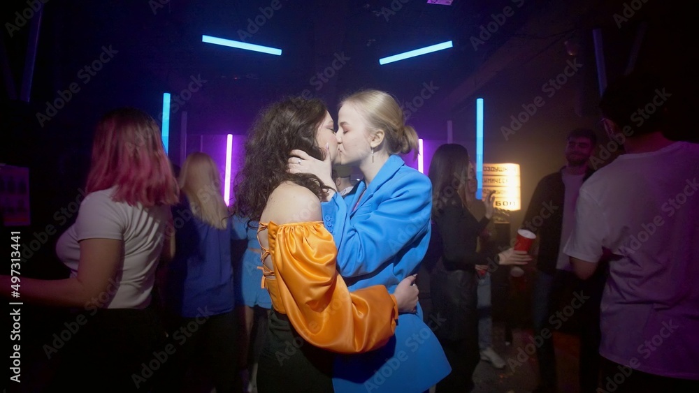 Lesbian Girls Approach Each Other And Kiss Among The Crowd In A lesbian-girls-approach-each-other-and-kiss-among-the-crowd-in-a