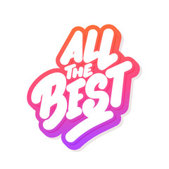 Wall Mural - all the best. farewell card. vector handwritten lettering.