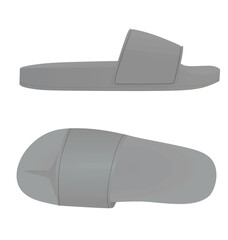 Wall Mural - Grey man slippers. vector illustration