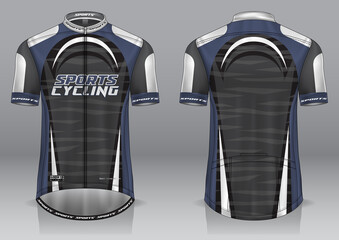 Wall Mural - Jersey cycling template design uniform front and back view