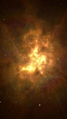 Wall Mural - warm amber abstract fractal universe space looping background