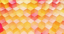 Abstract Yellow And Pink Cubes Pattern Background. 3d Rendering.