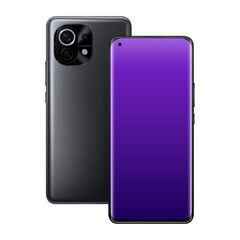 Wall Mural - Violet Smartphone. Isolated Model Mockup. Vector illustration