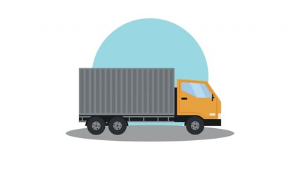 Poster - logistic service truck vehicle animation