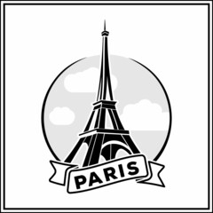 Wall Mural - Eiffel tower, symbols of Paris. Vector illustration