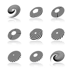 Wall Mural - abstract circular rotation and spiral design elements.