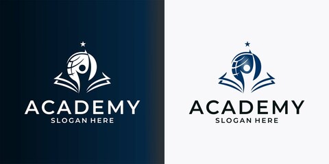 Wall Mural - education academy logo premium vector