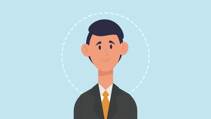 Sticker - elegant businessman avatar character animation