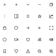 set of user interface icon in outline line suitable for app or web icon