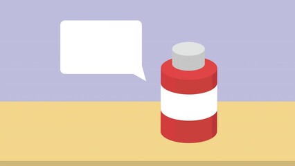 Wall Mural - medicine healthcare bottle and speech bubble