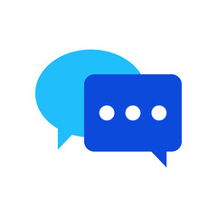 Poster - Conversation chat icon vector graphic illustration in blue