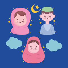 Sticker - set of muslim people