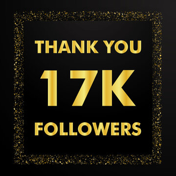 Thank you followers people, 17k online social groups, number of subscribers in social networks, the anniversary vector illustration set. My followers logo, followers achievement symbol design.