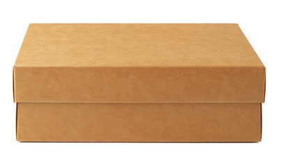 Wall Mural - Brown cardboard box isolated on white background