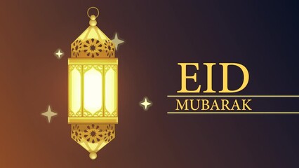 Poster - eid mubarak lettering with animation