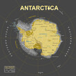 Map of Antarctica - Gold Themed