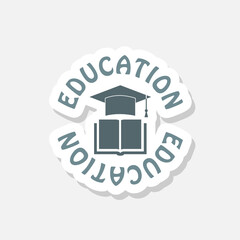 Poster - Education circle sticker icon isolated on white background