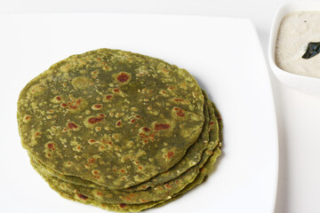 Wall Mural - Palak Paratha,spinach bread is a famous North Indian recipe