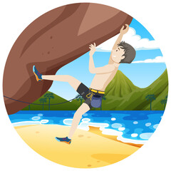 Poster - Rock climbing badge isolated