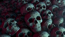 Apocalyptic Scenery With Human Skulls. 3D Rendering
