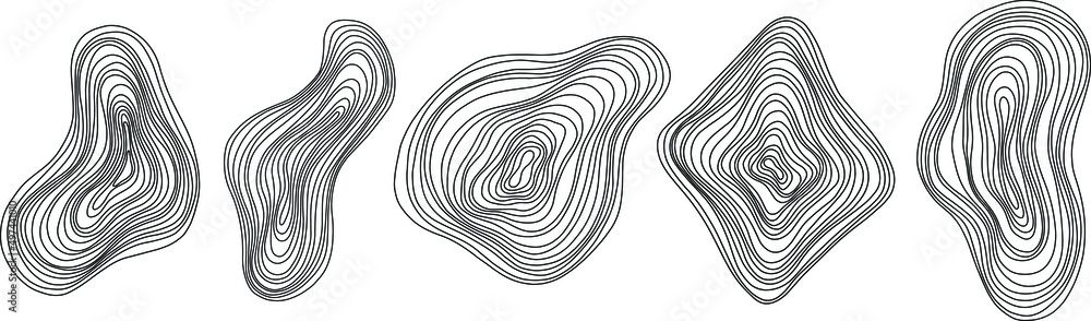 Abstract tree rings. Vector topographic map concept. Seamless ...