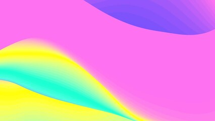 Wall Mural - Looped animation. Abstract colorful wavy background in bright rainbow colors. Modern colorful wallpaper. 3d rendering.