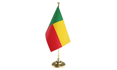 Canvas Print - Benin table flag on white background, 3d rendering, isolated