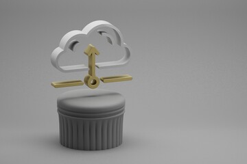 Aufkleber - Beautiful abstract illustrations Cloud Database Server symbol icons on a column stand and wonderful background. 3d rendering illustration. Background pattern for design. Web Hosting
