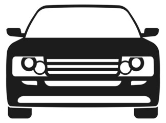 Poster - Car front view. Black auto icon. Transport symbol