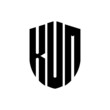 KUM letter logo design. KUM modern letter logo with black background. KUM creative  letter logo. simple and modern letter logo. vector logo modern alphabet font overlap style. Initial letters KUM 