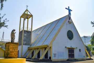 Wall Mural - Macao, China - Jan 5, 2022: 
Our Lady of Sorrows Church
It was created and given to Ka Ho by Italian sculptor Francisco Messima. 