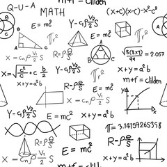 hand drawn physic formula science knowledge education. chemical formula and physics , math formula a