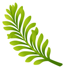 Wall Mural - Cartoon green branch. Natural leaves. Botanical element